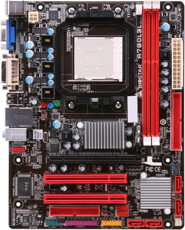 Alt view image 3 of 5 - BIOSTAR A780L3L AM3 AMD 760G Micro ATX AMD Motherboard