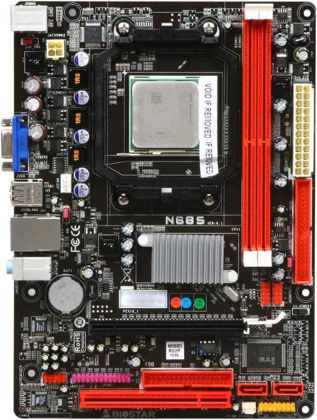 Alt view image 3 of 4 - BIOSTAR COMBO6S1250 AMD Sempron LE-1250 @ 2.2GHz AM2+ NVIDIA GeForce 7025 Micro ATX Motherboard / CPU Combo