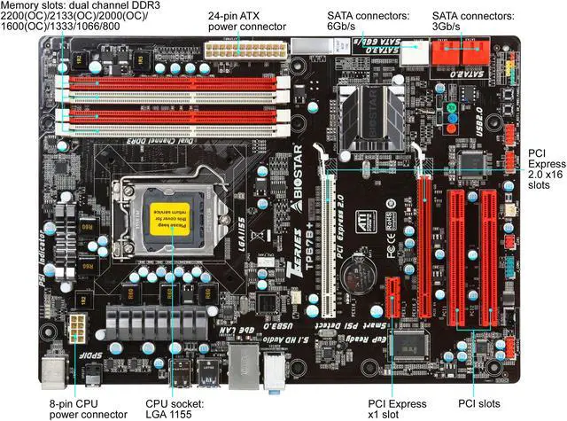Alt view image 3 of 5 - BIOSTAR TP67B+ LGA 1155 Intel P67 USB 3.0 ATX Intel Motherboard