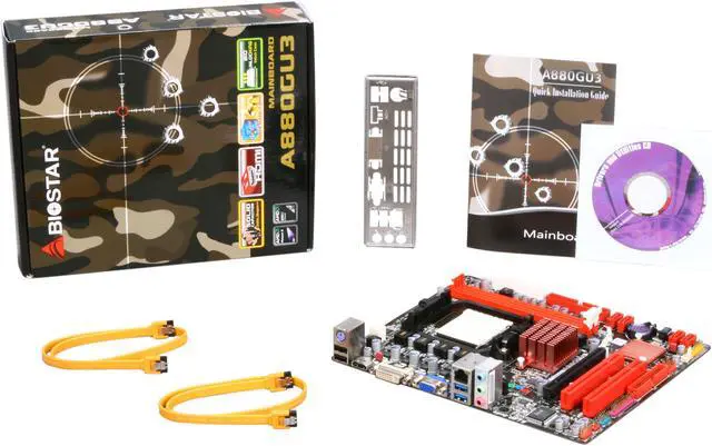 Alt view image 5 of 5 - BIOSTAR A880GU3 AM3 AMD 880G USB 3.0 HDMI Micro ATX AMD Motherboard