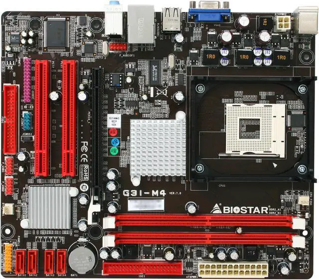 Alt view image 3 of 5 - BIOSTAR G31-M4 Socket 478 Intel G31 Micro ATX Intel Motherboard