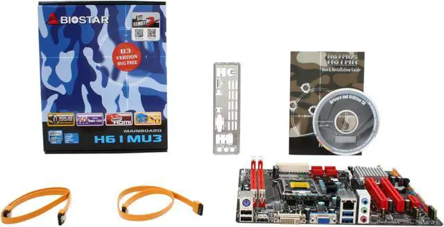 Alt view image 5 of 10 - BIOSTAR H61MU3 LGA 1155 Intel H61 HDMI USB 3.0 Micro ATX Intel Motherboard