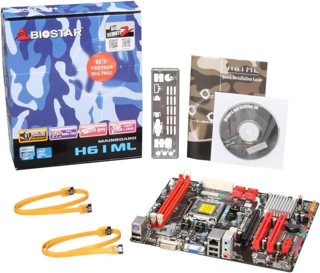 Alt view image 5 of 5 - BIOSTAR H61ML LGA 1155 Intel H61 Micro ATX Intel Motherboard
