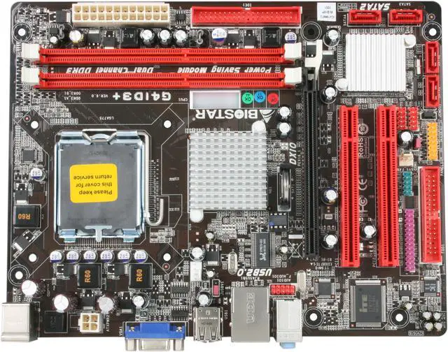 Alt view image 3 of 5 - BIOSTAR G41D3+ LGA 775 Intel G41 Micro ATX Intel Motherboard