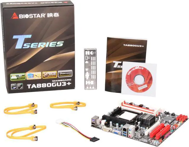 Alt view image 5 of 5 - BIOSTAR TA880GU3+ AM3 AMD 880G USB 3.0 HDMI Micro ATX AMD Motherboard