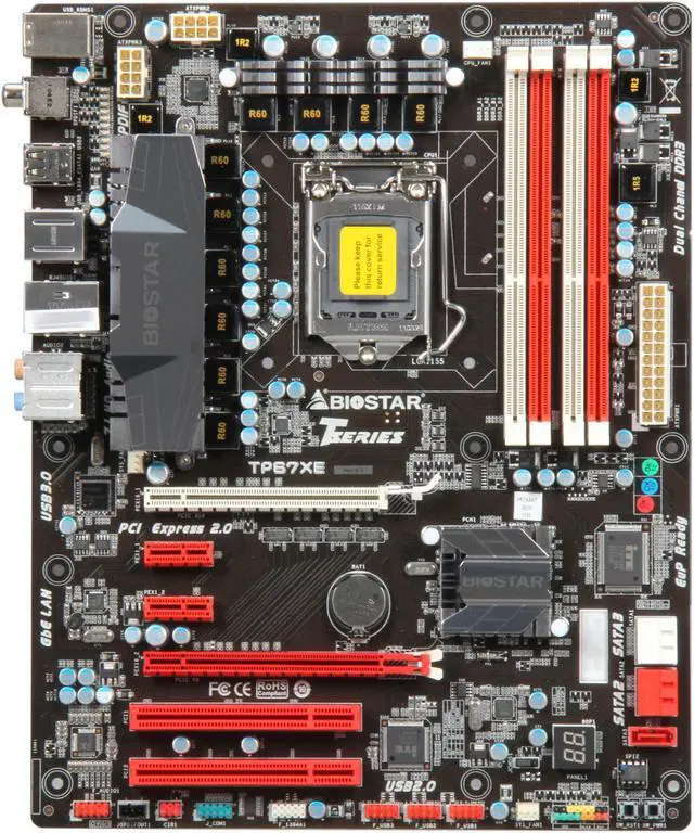 Alt view image 3 of 5 - BIOSTAR TP67XE (B3) LGA 1155 Intel P67 USB 3.0 ATX Intel Motherboard