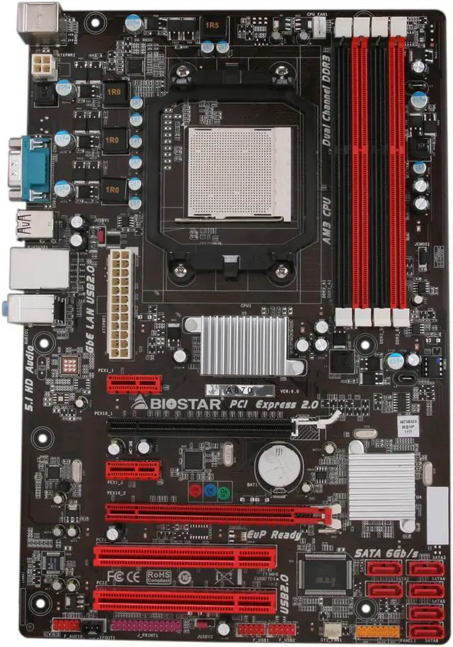 Alt view image 3 of 5 - BIOSTAR A870 AM3 AMD 870 ATX AMD Motherboard