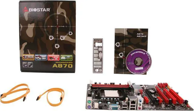 Alt view image 5 of 5 - BIOSTAR A870 AM3 AMD 870 ATX AMD Motherboard