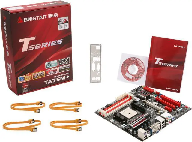 Alt view image 5 of 5 - BIOSTAR TA75M+ FM1 AMD A75 (Hudson D3) USB 3.0 HDMI Micro ATX AMD Motherboard