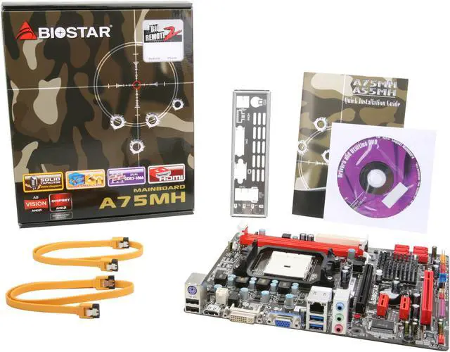Alt view image 5 of 5 - BIOSTAR A75MH FM1 AMD A75 (Hudson D3) USB 3.0 HDMI Micro ATX AMD Motherboard