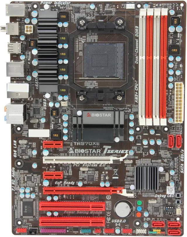 Alt view image 3 of 5 - BIOSTAR TA970XE AM3+ AMD 970 + SB950 USB 3.0 ATX AMD Motherboard with UEFI BIOS