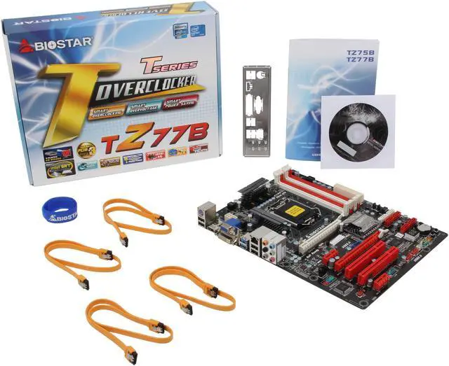 Alt view image 5 of 5 - BIOSTAR TZ77B LGA 1155 Intel Z77 HDMI USB 3.0 ATX Intel Motherboard with UEFI BIOS
