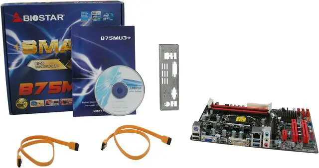 Alt view image 5 of 5 - BIOSTAR B75MU3+ LGA 1155 Intel B75 HDMI USB 3.0 Micro ATX Intel Motherboard