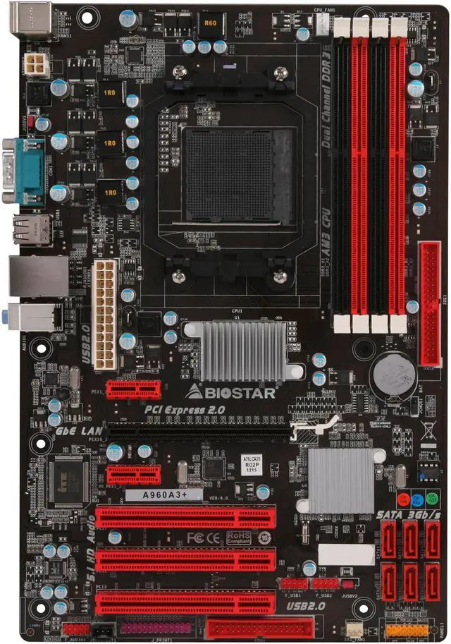 Alt view image 3 of 5 - BIOSTAR A960A3+ AM3+ AMD RX881 + SB710 ATX AMD Motherboard
