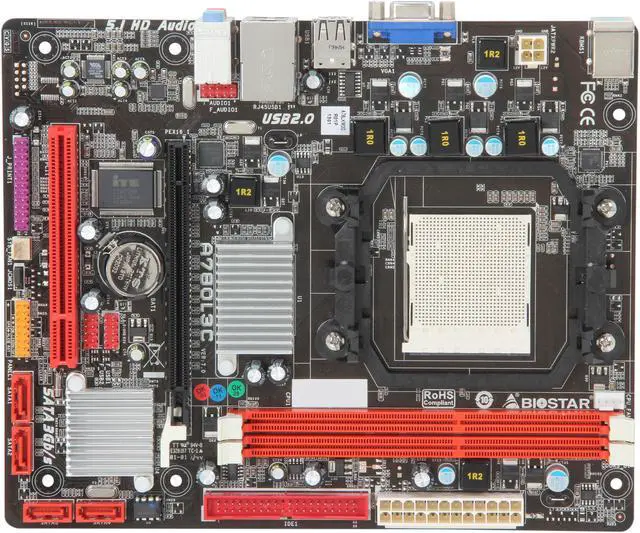 Alt view image 3 of 5 - BIOSTAR A780L3C AM3 Micro ATX AMD Motherboard