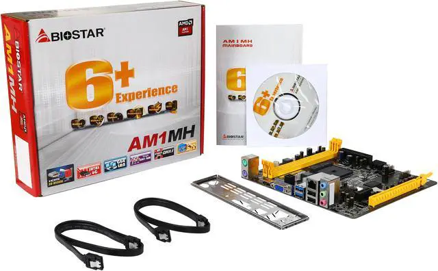 Alt view image 5 of 5 - BIOSTAR AM1MH AM1 USB 3.0 HDMI Micro ATX AMD Motherboard