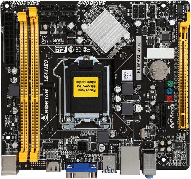 BIOSTAR H81MHV3 LGA 1150 Intel H81 HDMI SATA 6Gb/s USB 3.0 Micro ATX Intel  Motherboard