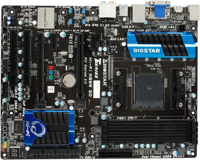 Alt view image 3 of 5 - BIOSTAR Hi-Fi A88W 3D FM2+ / FM2 AMD A88X (Bolton D4) USB 3.0 HDMI ATX AMD Motherboard