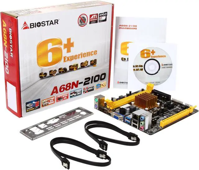 Alt view image 5 of 5 - BIOSTAR A68N-2100 AMD E1-2100 Dual-Core APU Mini ITX Motherboard / CPU / VGA Combo
