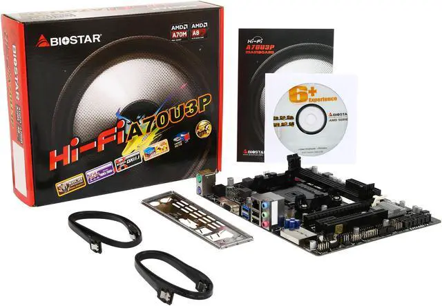 Alt view image 6 of 5 - BIOSTAR Hi-Fi A70U3P FM2+ / FM2 AMD A70M USB 3.0 HDMI Micro ATX AMD Motherboard
