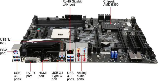 Alt view image 2 of 5 - BIOSTAR B350GT5 AM4 AMD B350 USB 3.1 HDMI ATX Motherboards - AMD