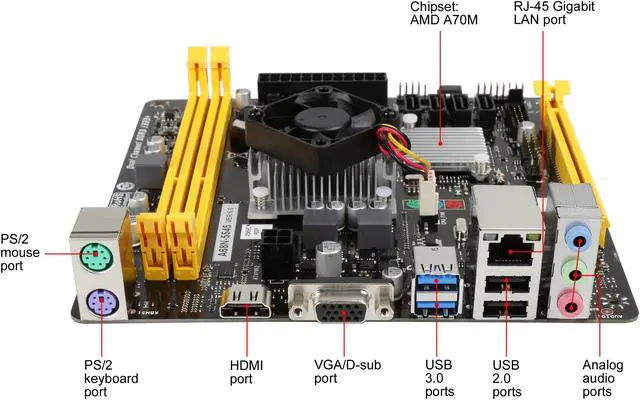 Alt view image 3 of 5 - BIOSTAR A68N-5545 AMD A8-5545 (Quad core 1.7G, turbo 2.7G) Processor AMD A70M Mini ITX Motherboard / CPU Combo