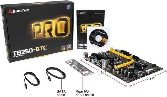 Alt view image 5 of 11 - BIOSTAR TB250-BTC LGA 1151 Intel B250 SATA 6Gb/s USB 3.0 ATX Motherboard for Cryptocurrency Mining (BTC)