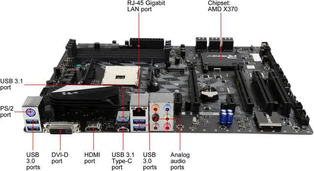 Alt view image 2 of 5 - BIOSTAR X370GT5-NF AM4 AMD X370 USB 3.1 HDMI ATX AMD Motherboard