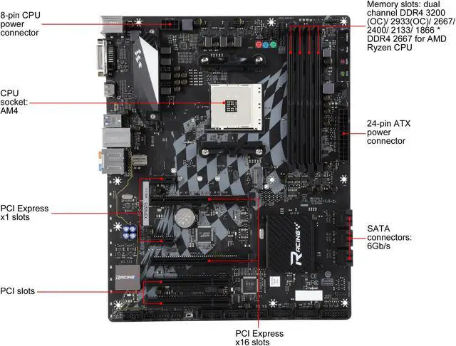 Alt view image 3 of 5 - BIOSTAR X370GT5-NF AM4 AMD X370 USB 3.1 HDMI ATX AMD Motherboard