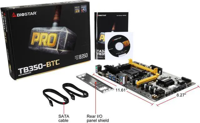 Alt view image 5 of 5 - BIOSTAR TB350-BTC AM4 AMD B350 SATA 6Gb/s USB 3.1 ATX AMD Motherboard for Cryptocurrency Mining (BTC)