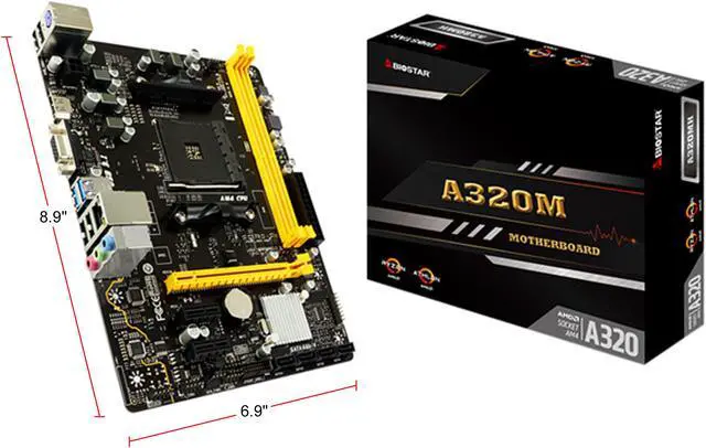 Alt view image 7 of 7 - BIOSTAR Biostar A320MH A320MH AM4 AMD A320 USB 3.0 Micro ATX AMD Motherboard