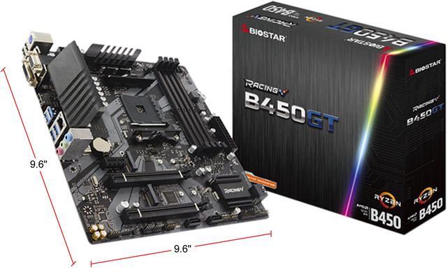 Alt view image 7 of 7 - BIOSTAR B450GT AM4 AMD B450 Micro ATX AMD Motherboard