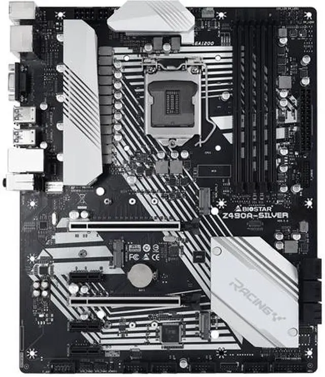 Main image of BIOSTAR RACING Z490A-SILVER LGA 1200 Intel Z490 ATX Intel Motherboard
