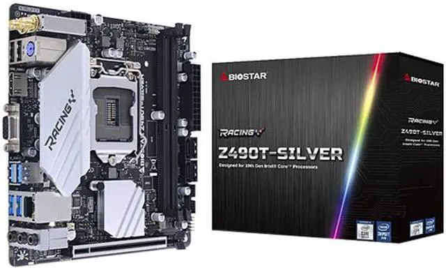 Alt view image 5 of 6 - BIOSTAR RACING Z490T-SILVER LGA 1200 Intel Z490 Mini ITX Intel Motherboard