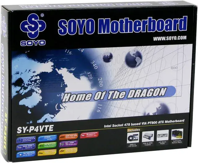Alt view image 4 of 4 - SOYO SY-P4VTE Socket 478 VIA PT880 ATX Intel Motherboard