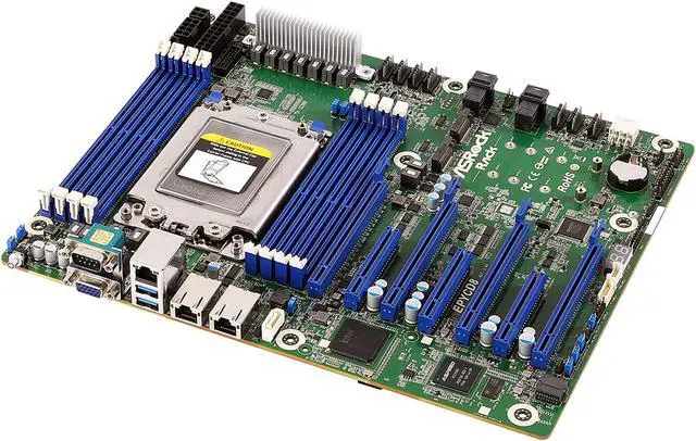 Alt view image 2 of 4 - AsRock Rack EPYCD8 ATX Server Motherboard AMD EPYC 7002/7001 (Naples/Rome) Series SP3 LGA4094