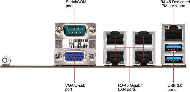 Alt view image 6 of 7 - ASRock Rack C3758D4I-4L Mini ITX Server Motherboard 8 core SOC