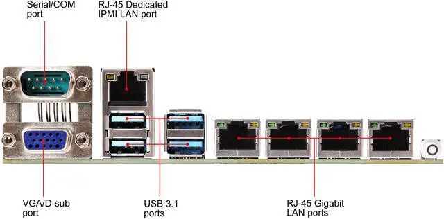 Alt view image 4 of 5 - AsRock Rack E3C246D4M-4L ATX Server Motherboard LGA 1151 Intel C246 with 4 GLAN