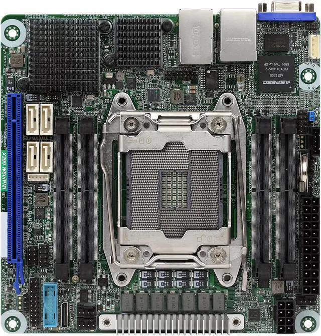 Alt view image 2 of 7 - ASRock Rack X299 WSI/IPMI Mini ITX Server Motherboard Single Socket R4(LGA 2066) Intel X299 IPMI Dual LAN