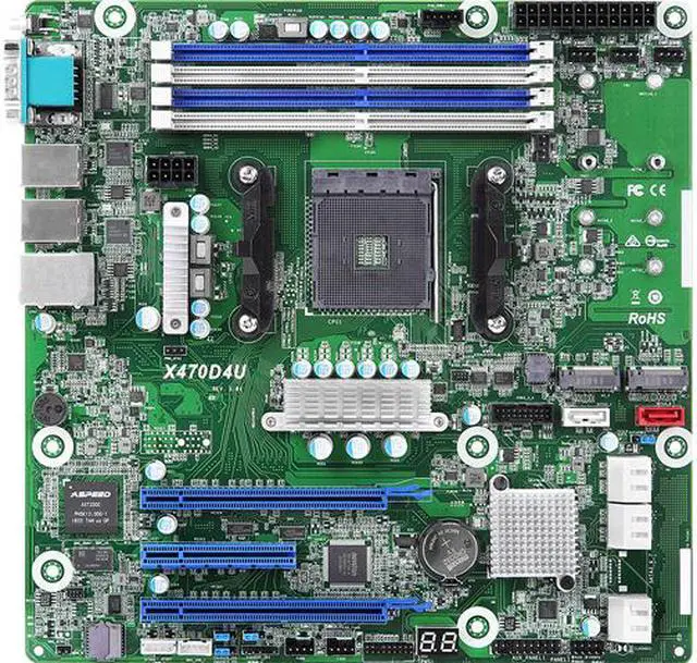 Main image of AsRock Rack X470D4U2-2T/BULK Micro ATX Server Motherboard Socket AM4 AMD X470
