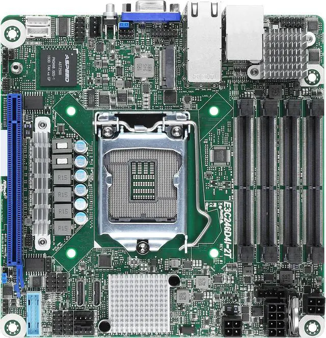 Main image of AsRock Rack E3C246D4I-2T Mini-ITX Server Motherboard Intel LGA 1151 C246