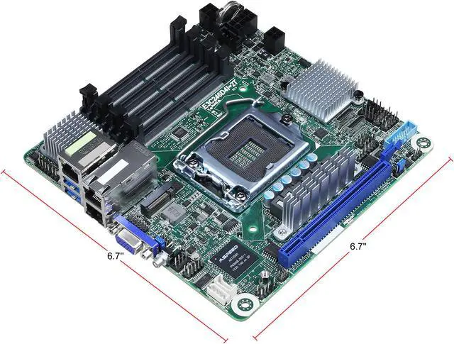Alt view image 3 of 5 - AsRock Rack E3C246D4I-2T Mini-ITX Server Motherboard Intel LGA 1151 C246
