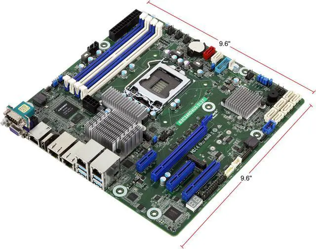 Alt view image 3 of 5 - AsRock Rack E3C246D4U2-2L2T Micro ATX Server Motherboard Intel E-2100/E-2200 Series LGA1151 C246 Dual 10 GALN