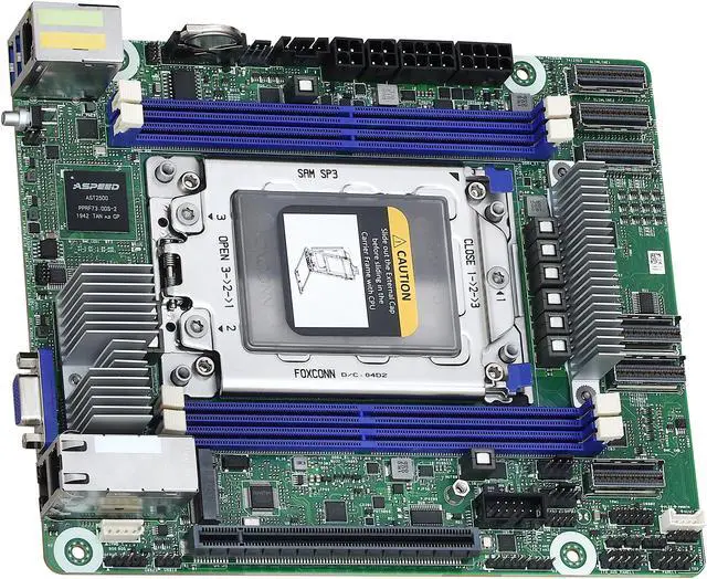 Alt view image 2 of 5 - AsRock Rack ROMED4ID-2T Proprietary (Deep mini-ITX) Server Motherboard Socket SP3