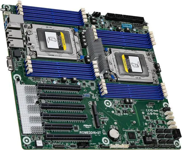 Alt view image 3 of 4 - AsRock Rack ROME2D16-2T EEB Server Motherboard Dual Socket AMD SP3 (LGA4094) EPYC 7002 series Dual 10G