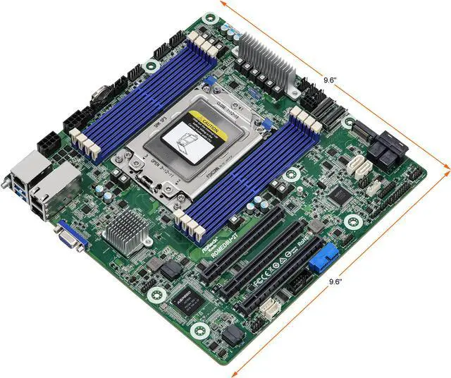 Alt view image 3 of 6 - AsRock Rack ROMED8U-2T Micro-ATX Server Motherboard AMD SP3 (LGA4094) EPYC 7003 and 7002 Series Dual 10GbE