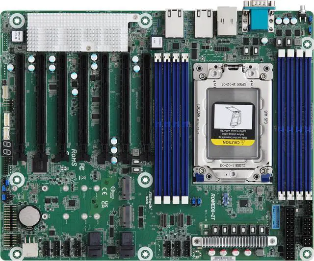 Alt view image 4 of 4 - AsRock Rack ROMED8-2T/BCM Server Motherboard Single Socket SP3 (LGA 4094), supports AMD EPYC™ 7003 (with AMD 3D V-Cache™ Technology*)/7002 series processors