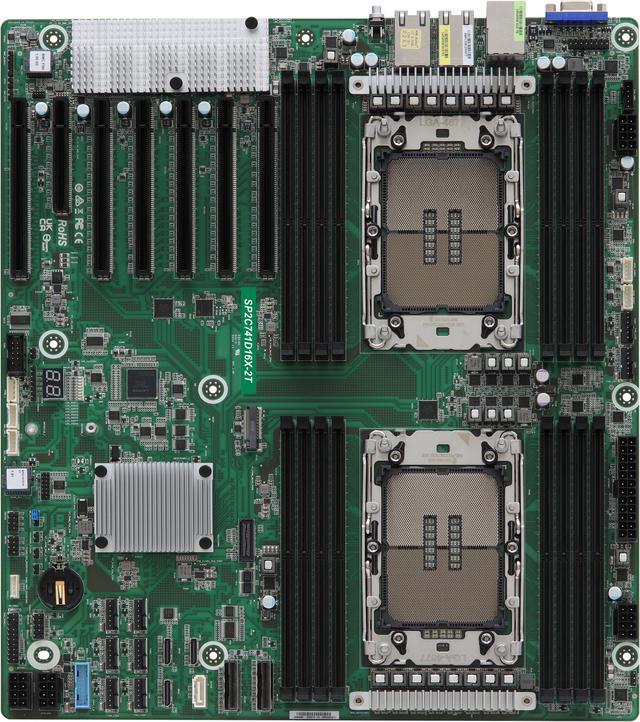 Alt view image 4 of 4 - ASRock Rack SP2C741D16X-2T EEB Server Motherboard Dual Socket 5th and 4th Gen Intel Xeon Scalable Processors (LGA 4677) C741 16 DIMM Slots 6 PCIe5.0 x16 Dual 10G Lan