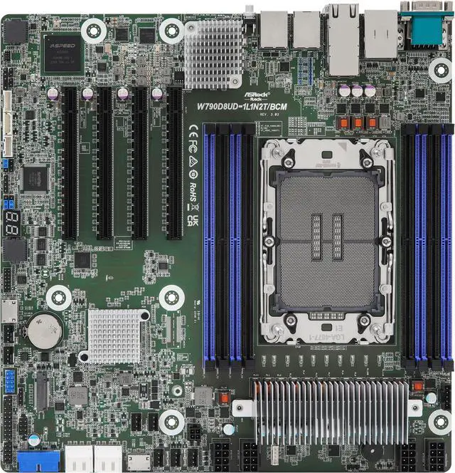 Main image of ASRock Rack Server Motherboard W790D8UD-1L1N2T/BCM Deep Micro 2x 1GLan Single Socket V1 (LGA 1700) Intel Xeon E-2400 series