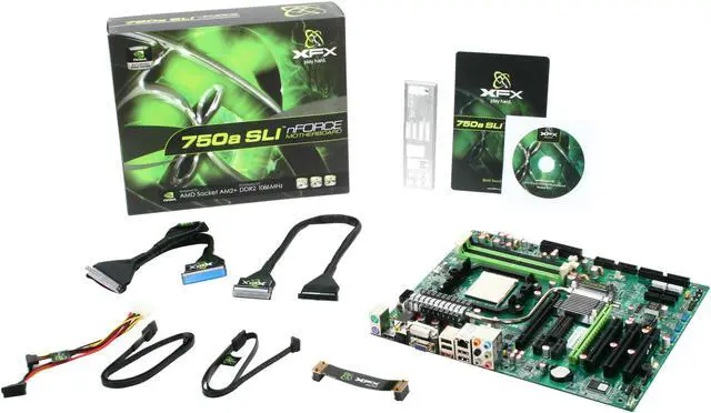 Alt view image 5 of 5 - XFX MDA72P7509 AM2+/AM2 NVIDIA nForce 750a SLI HDMI ATX AMD Motherboard